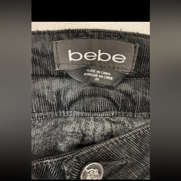 Bebe Black Velvet Cordoroy Bellbottom Bootcut Jeans Pants NEW Sz30x34 (sku44) - Picture 16 of 16